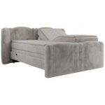 Łóżko kontynentalne, elektrycznie sterowane z pilota - FORTINA 140x200 - H4 - jasnoszary, plusz