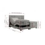 Łóżko kontynentalne, elektrycznie sterowane z pilota - ELECTRO 160x200 - H3 - jasnoszary, welwet