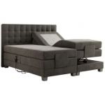 Łóżko kontynentalne, elektrycznie sterowane z pilota - ELECTRO 180x200 - H4 - ciemnoszary, welwet