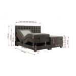 Łóżko kontynentalne, elektrycznie sterowane z pilota - ELECTRO 200x200 - H3 - ciemnoszary, welwet