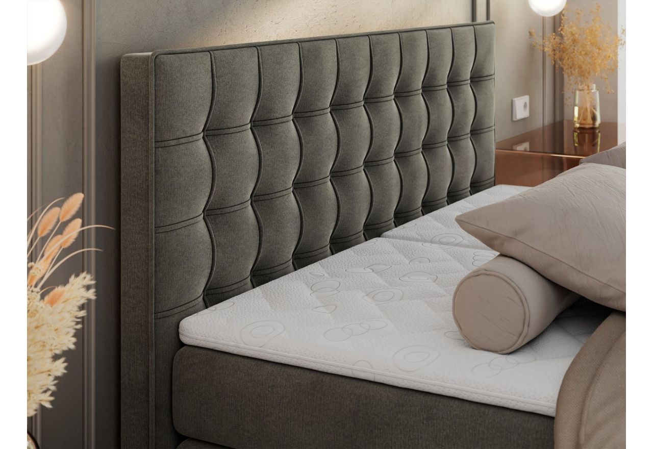 Łóżko kontynentalne, elektrycznie sterowane z pilota - ELECTRO 160x200 - H3 - ciemnoszary, welwet