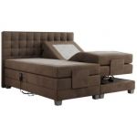 Łóżko kontynentalne, elektrycznie sterowane z pilota - ELECTRO 200x200 - H4 - brązowy, welwet