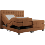 Łóżko kontynentalne, elektrycznie sterowane z pilota - ELECTRO 140x200 - H4 - pomarańczowy, struktura