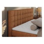 Łóżko kontynentalne, elektrycznie sterowane z pilota - ELECTRO 160x200 - H3 - pomarańczowy, struktura