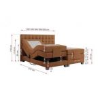 Łóżko kontynentalne, elektrycznie sterowane z pilota - ELECTRO 140x200 - H3 - pomarańczowy, struktura