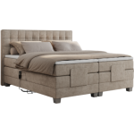 Łóżko kontynentalne, elektrycznie sterowane z pilota - ELECTRO 200x200 - H4 - beżowy, struktura