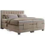 Łóżko kontynentalne, elektrycznie sterowane z pilota - ELECTRO 200x200 - H3 - beżowy, struktura