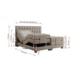 Łóżko kontynentalne, elektrycznie sterowane z pilota - ELECTRO 140x200 - H3 - beżowy, struktura