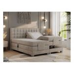 Łóżko kontynentalne, elektrycznie sterowane z pilota - ELECTRO 140x200 - H3 - beżowy, struktura