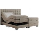 Łóżko kontynentalne, elektrycznie sterowane z pilota - ELECTRO 140x200 - H3 - beżowy, struktura