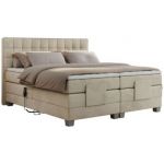 Łóżko kontynentalne, elektrycznie sterowane z pilota - ELECTRO 200x200 - H3 - beżowy, welwet