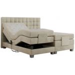 Łóżko kontynentalne, elektrycznie sterowane z pilota - ELECTRO 140x200 - H3 - beżowy, welwet