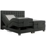 Łóżko kontynentalne, elektrycznie sterowane z pilota - ELECTRO 140x200 - H4 - ciemnoszary, struktura