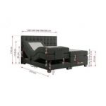 Łóżko kontynentalne, elektrycznie sterowane z pilota - ELECTRO 200x200 - H3 - ciemnoszary, struktura