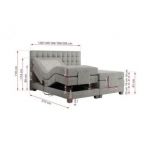 Łóżko kontynentalne, elektrycznie sterowane z pilota - ELECTRO 200x200 - H3 - jasnoszary, struktura