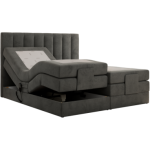 Łóżko kontynentalne, sterowane elektrycznie - COMFORTO 140x200 - H4 - ciemnoszary, welwet