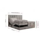 Łóżko kontynentalne, sterowane elektrycznie - COMFORTO 160x200 - H4 - jasnoszary, welwet