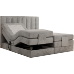 Łóżko kontynentalne, sterowane elektrycznie - COMFORTO 140x200 - H4 - jasnoszary, welwet