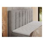 Łóżko kontynentalne, sterowane elektrycznie - COMFORTO 160x200 - H3 - jasnoszary, welwet