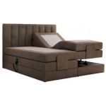 Łóżko kontynentalne, sterowane elektrycznie - COMFORTO 200x200 - H4 - brązowy, welwet