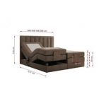 Łóżko kontynentalne, sterowane elektrycznie - COMFORTO 180x200 - H4 - brązowy, welwet