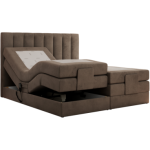 Łóżko kontynentalne, sterowane elektrycznie - COMFORTO 140x200 - H4 - brązowy, welwet