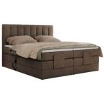 Łóżko kontynentalne, sterowane elektrycznie - COMFORTO 200x200 - H3 - brązowy, welwet