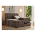 Łóżko kontynentalne, sterowane elektrycznie - COMFORTO 160x200 - H3 - brązowy, welwet