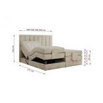 Łóżko kontynentalne, sterowane elektrycznie - COMFORTO 180x200 - H4 - beżowy, welwet