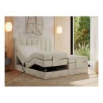 Łóżko kontynentalne, sterowane elektrycznie - COMFORTO 180x200 - H4 - beżowy, welwet