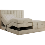 Łóżko kontynentalne, sterowane elektrycznie - COMFORTO 200x200 - H3 - beżowy, welwet