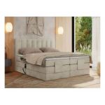 Łóżko kontynentalne, sterowane elektrycznie - COMFORTO 180x200 - H3 - beżowy, welwet