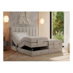 Łóżko kontynentalne, sterowane elektrycznie - COMFORTO 200x200 - H4 - beżowy, struktura
