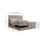 Łóżko kontynentalne, sterowane elektrycznie - COMFORTO 200x200 - H3 - beżowy, struktura