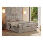 Łóżko kontynentalne, sterowane elektrycznie - COMFORTO 180x200 - H3 - beżowy, struktura