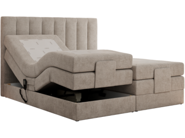 Łóżko kontynentalne, sterowane elektrycznie - COMFORTO 180x200 - H3 - beżowy, struktura