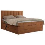 Łóżko kontynentalne, sterowane elektrycznie - COMFORTO 200x200 - H4 - pomarańczowy, struktura