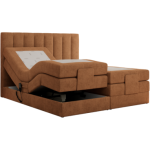 Łóżko kontynentalne, sterowane elektrycznie - COMFORTO 140x200 - H4 - pomarańczowy, struktura