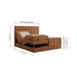 Łóżko kontynentalne, sterowane elektrycznie - COMFORTO 200x200 - H3 - pomarańczowy, struktura