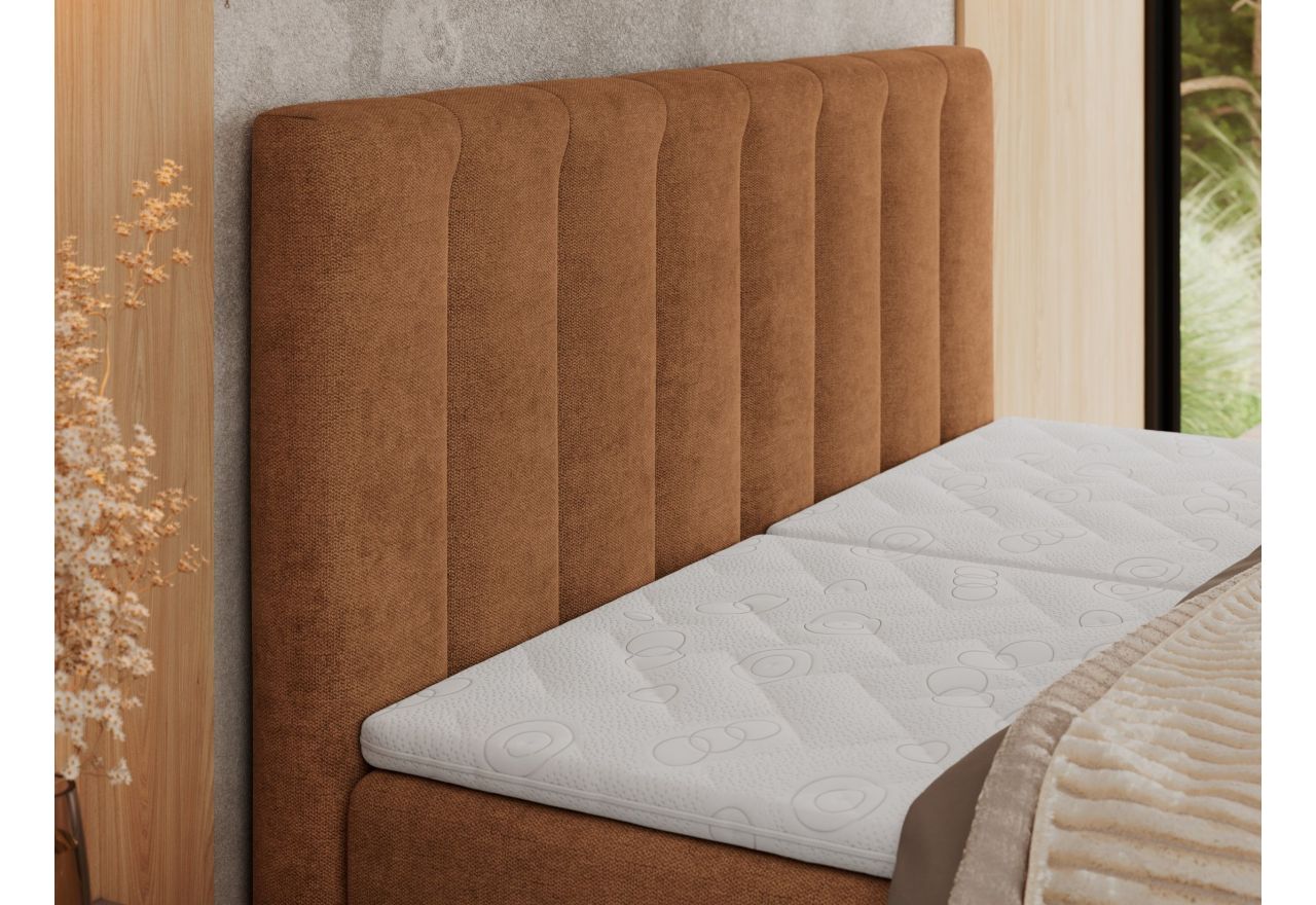 Łóżko kontynentalne, sterowane elektrycznie - COMFORTO 200x200 - H3 - pomarańczowy, struktura