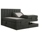 Łóżko kontynentalne, sterowane elektrycznie - COMFORTO 200x200 - H4 - ciemnoszary, struktura