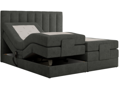 Łóżko kontynentalne, sterowane elektrycznie - COMFORTO 180x200 - H4 - ciemnoszary, struktura