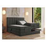 Łóżko kontynentalne, sterowane elektrycznie - COMFORTO 180x200 - H4 - ciemnoszary, struktura