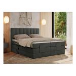Łóżko kontynentalne, sterowane elektrycznie - COMFORTO 160x200 - H4 - ciemnoszary, struktura