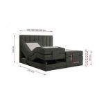 Łóżko kontynentalne, sterowane elektrycznie - COMFORTO 200x200 - H3 - ciemnoszary, struktura