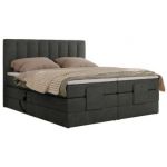 Łóżko kontynentalne, sterowane elektrycznie - COMFORTO 200x200 - H3 - ciemnoszary, struktura