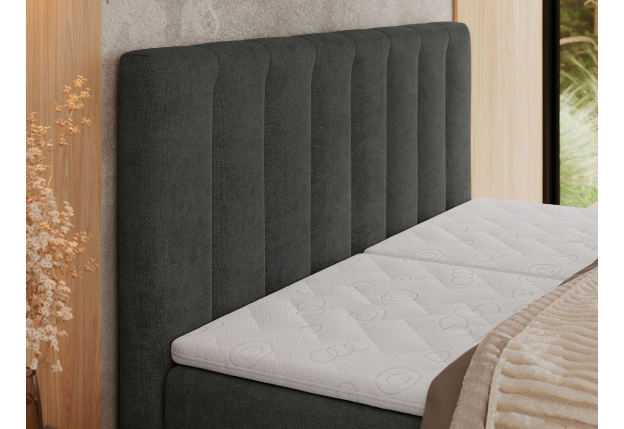 Łóżko kontynentalne, sterowane elektrycznie - COMFORTO 160x200 - H3 - ciemnoszary, struktura