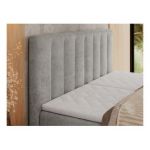 Łóżko kontynentalne, sterowane elektrycznie - COMFORTO 200x200 - H4 - jasnoszary, struktura