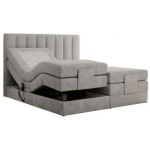 Łóżko kontynentalne, sterowane elektrycznie - COMFORTO 200x200 - H4 - jasnoszary, struktura