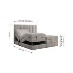 Łóżko kontynentalne, sterowane elektrycznie - COMFORTO 140x200 - H4 - jasnoszary, struktura